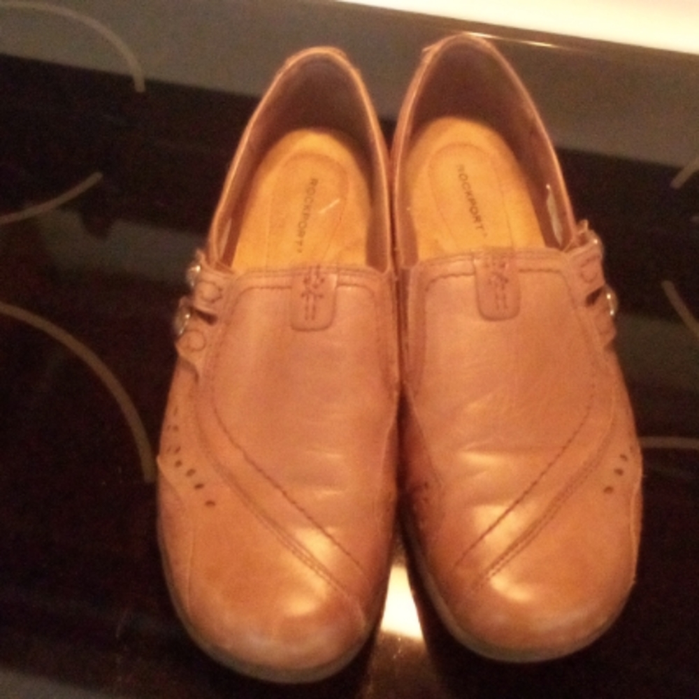 ROCKPORT Tru 365 Comfort Women's Sz. 8.5 Leather Brown Slip-ons (CH0507)